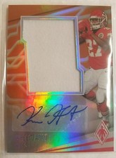 2017 PANINI PHOENIX ORANGE KAREEM HUNT RC/PATCH/AUTO! 27/49! 1/1! JERSEY NUMBER!