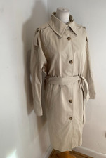 Esprit Belted Trench Coat Mac Size S Vgc Beige Boxy Oversize Modern Midi