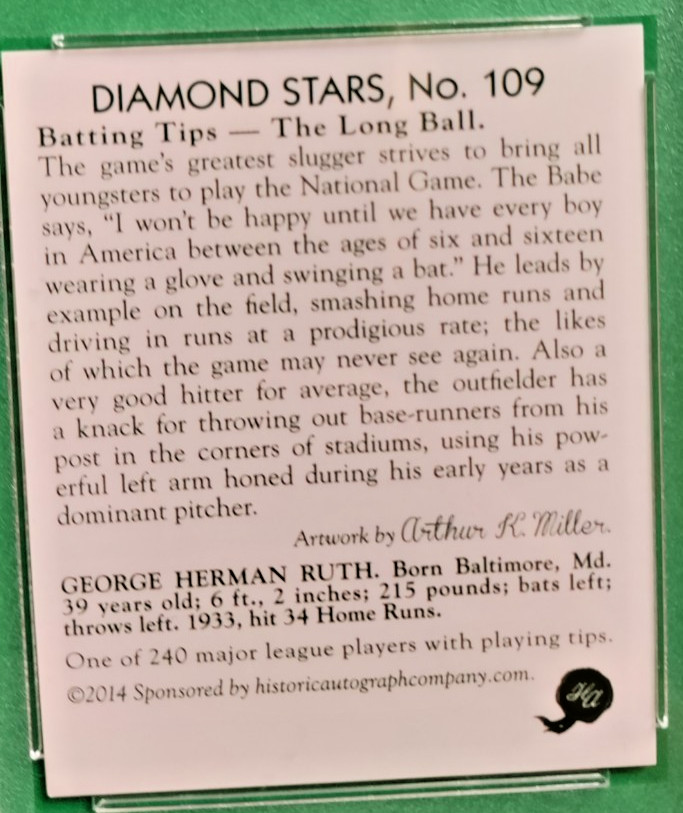 2014 NSCC Promo BABE RUTH Card That Never Was 1934 Diamond Stars 231/500 PSA 💎 view 10