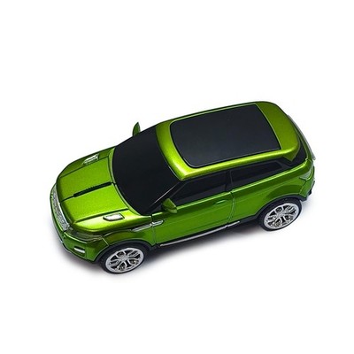 Green Wireless Car Mouse with LED Headlights Cool Sport SUV Shaped Design