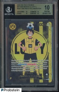 2025 ONE PIECE PROMOS BVB X ONE PIECE MATCH DAY 2025 #003 MONKEY D. LUFFY BGS 10