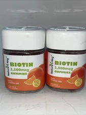 Nature's Key Biotin Gummies Vitamin C & E Support Hair Nails Skin 60 CT Two Pack