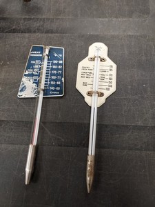 VTG MCM Taylor USA & Unbranded CHINA Metal Meat Pork Meat Thermometers (2) 