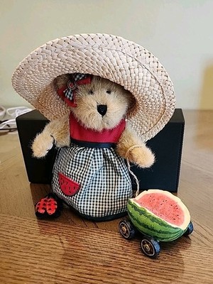 RARE . Melanie McRind With Watermelon Cart  Boyds Bear Plush Ear Tag 9 In