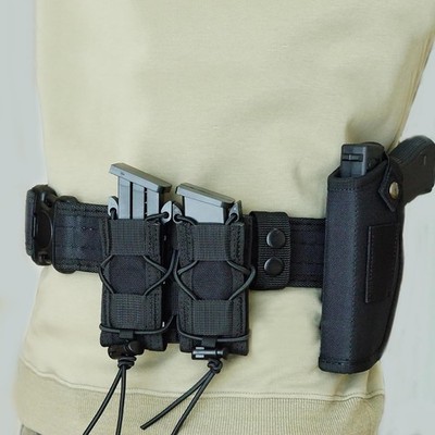 Concealed Carry IWB OWB Right & Left Hand Gun Holster with Double Magazine Pouch