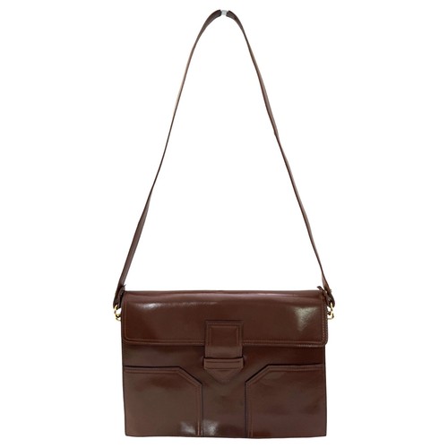Yves Saint Laurent Brown Leather Shoulder Bag Vintage Model DE 3133 BR YSL