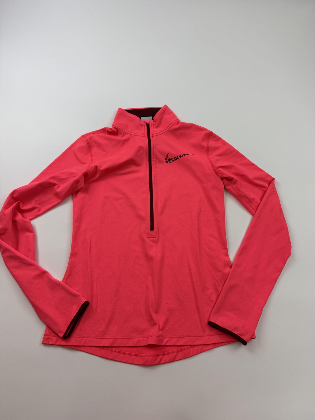 Nike Pro Pullover Womens Medium Pink Dri-FIT 1/4 Zip Long Sleeve Running