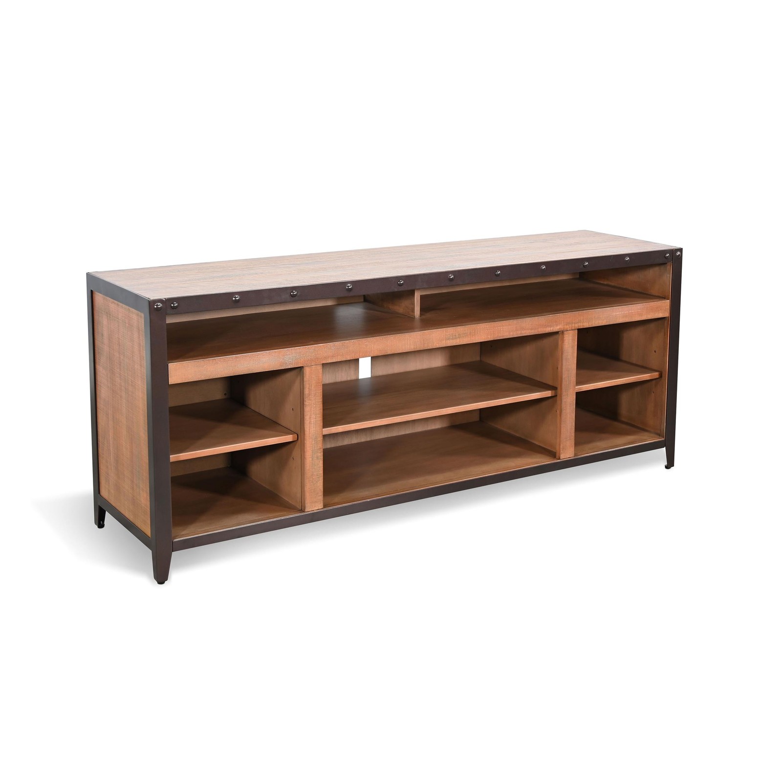 With Open Shelving And Metal Accents