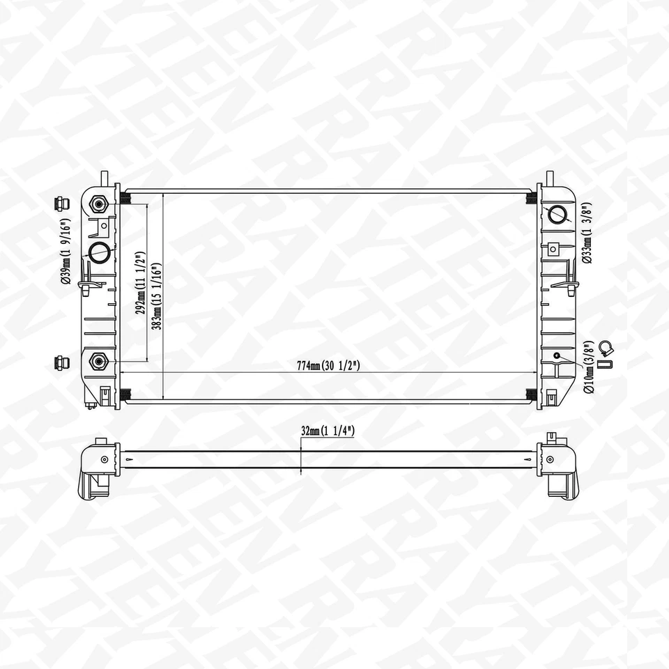CU2279 Aluminum Radiator for 1998 1999 2000 Cadillac Seville 4.6L V8 52484078 - Image 2 of 4