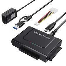 USB 3.0 to IDE SATA Adapter, USB Type C Hard Drive Reader External HDD Conver...