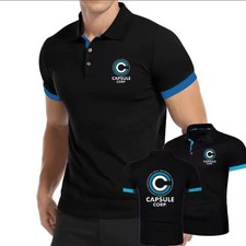 Polo Capsule Corp T-Shirt Dragon Ball Kurzarm Mit Knopf Reproduktion Bulma