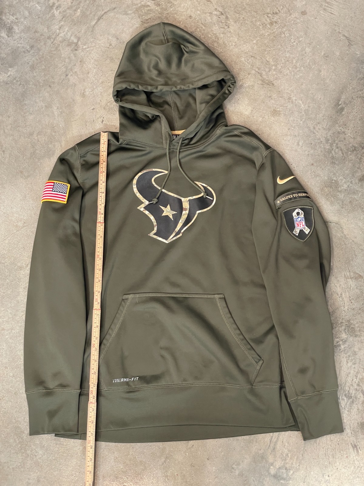 Nike Houston Texans Salute To Service Hoodie Mens XL Army Green NFL Therma-FIT thumbnail 10