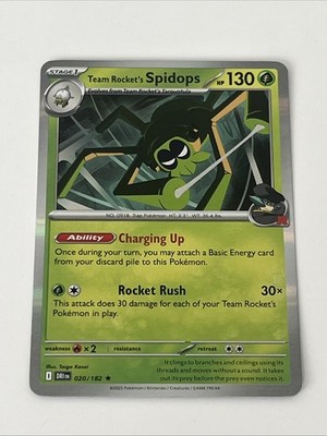 Team Rocket s Spidops 020/182 Holo Rare Destined Rivals Pokemon TCG Near Mint NM