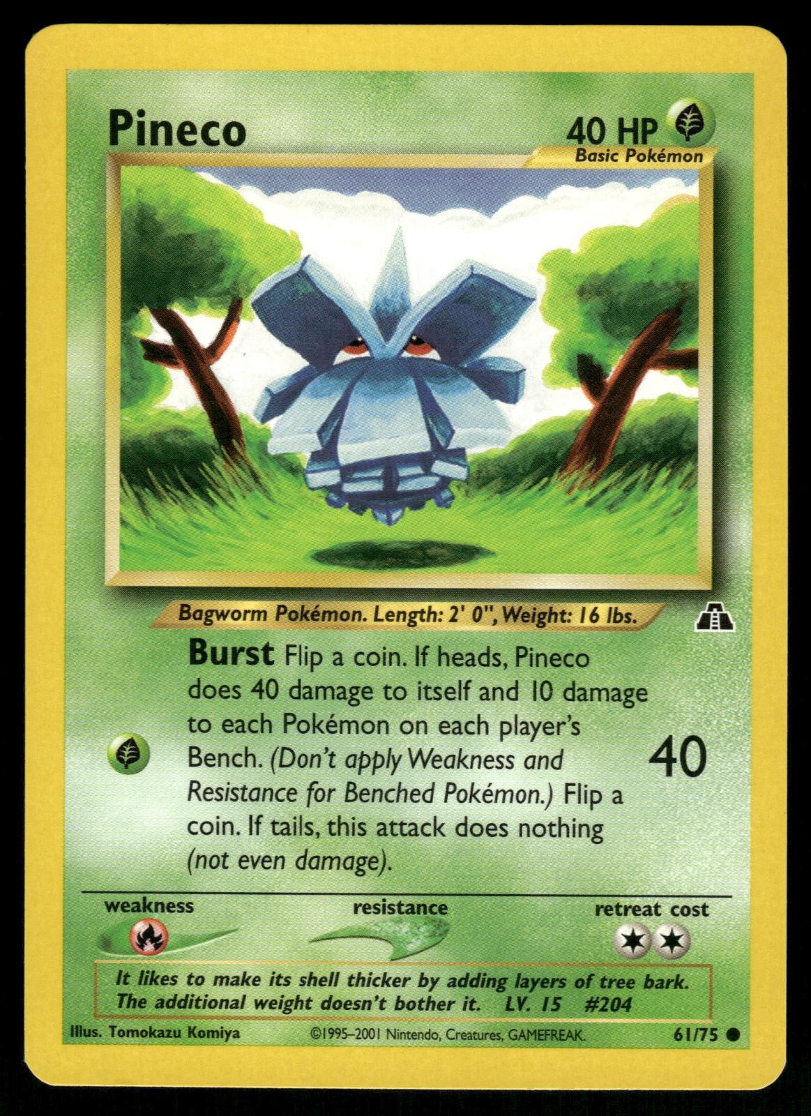 Pineco 61/75 Common Neo Discovery Pokemon Unlimited Near Mint