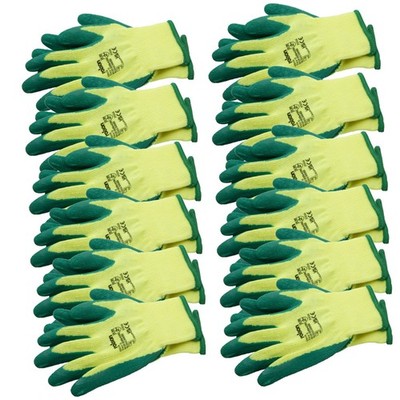 12er Pack Latex beschichtete Handschuhe strapazierfähige Handschuhe Möbel Gartenarbeit Bauen