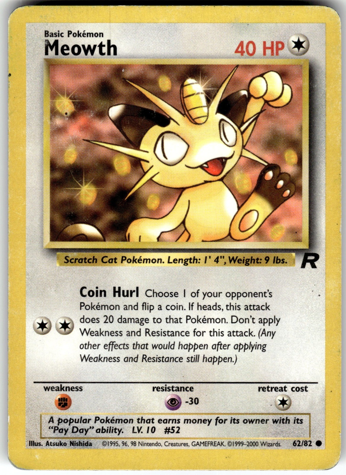 Meowth Unlimited Team Rocket 62/82 2000