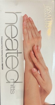 Satin Smooth Heated Mitts Professional Series White Automatic Shutoff Spa Gloves
