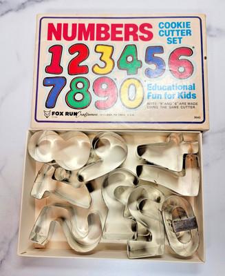 Fox Run Craftsmen Numbers Cookie Cutter Set Educational #3640  1984