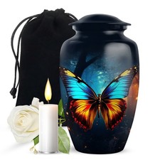 Vibrant Butterfly Memorial Large Urns for Human Ashes Adult Dad 10 Inch