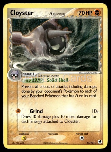 Cloyster 14/101 Rare Dragon Frontiers Pokemon LP