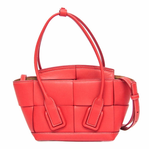 Bottega Veneta Mini The Arco 600606 Ladies Leather Handbag Shoulder Bag Red Used