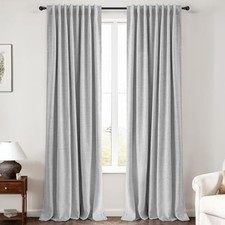 Blackout Curtains 72 Inches Length 2 Panels Set, Back Tab/Rod Pocket Linen