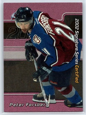 2001-02 Be a Player Signature Peter Forsberg Certified Parallel #/100 #C-58