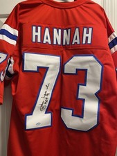 John Hannah Signed Autographed Custom New England Patriots Jersey Schwartz COA