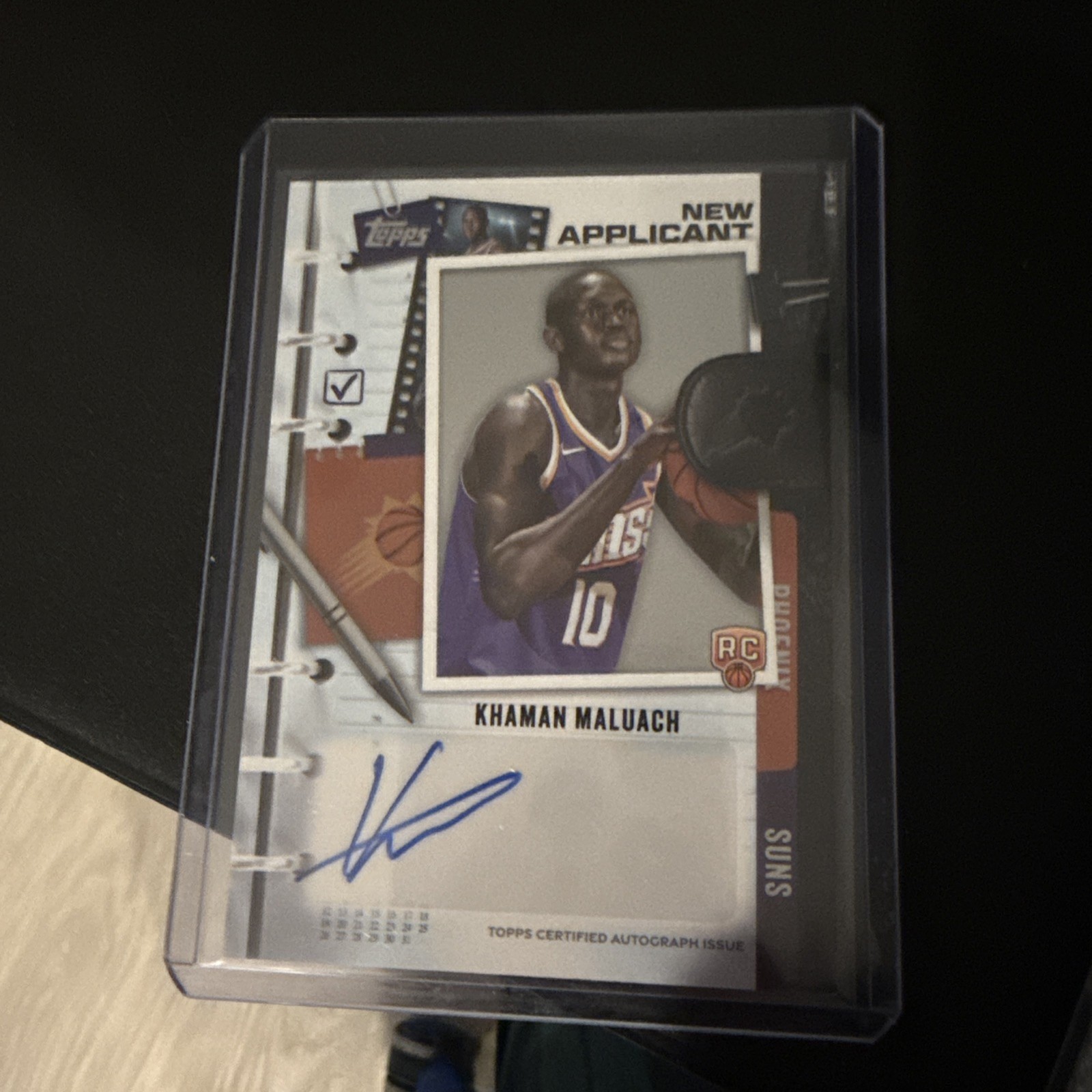 2025 Topps Basketball Khaman Maluach Auto New Applicant RC Phoenix Suns NA-KM