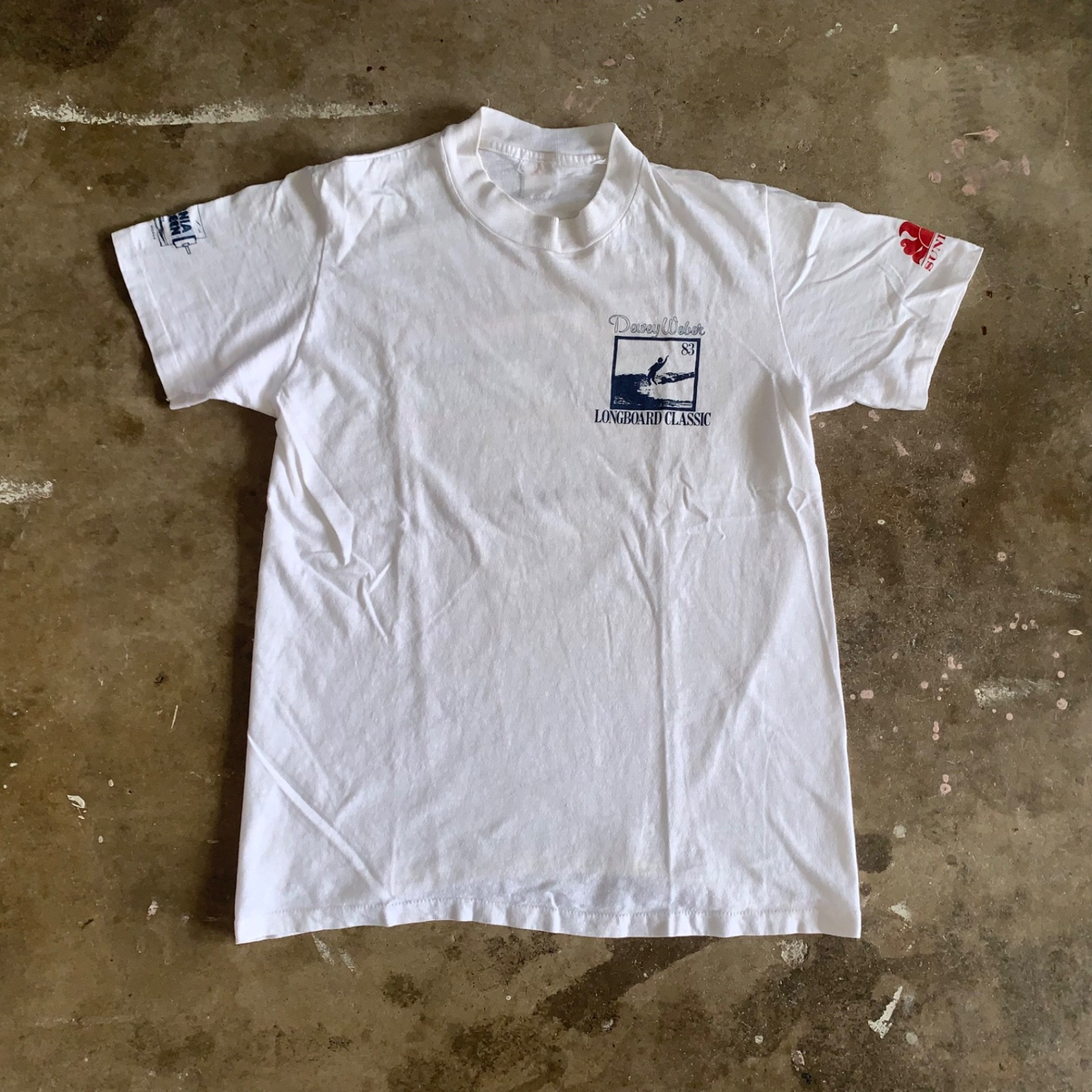 1983 VINTAGE 80s DEWEY WEBER LONGBOARD CLASSIC SURF CONTEST T