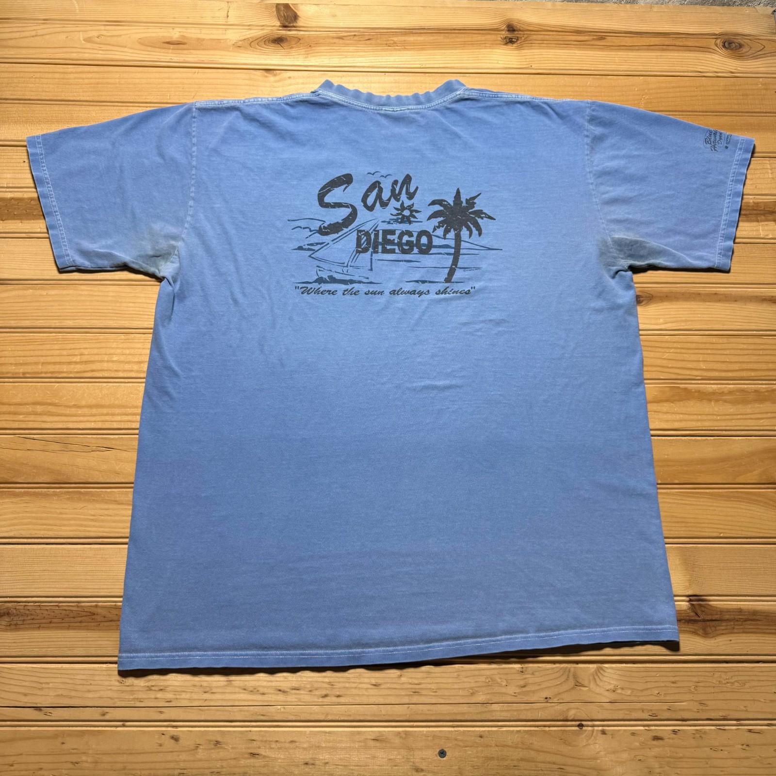 Crazu Shirt San Diego Beach Surf Tropical Blue Hawaii Dyed Souvenir T-Shirt - XL