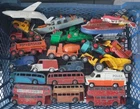 ORIGINAL VINTAGE DIECAST TOY JOB LOT DINKY MATCHBOX TRUCKS BUS VANS AIRCRAFT etc