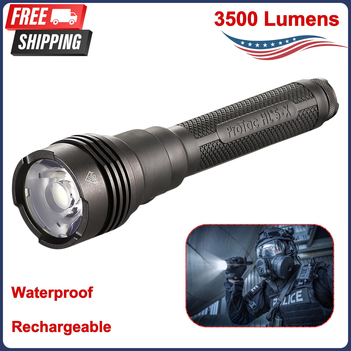 streamlight 3500 lumen flashlight Streamlight 88081 ProTac HL 5-X 3500LM Tactical Flashlight With 2 SL-B26  Battery