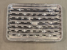 10x Alu Grillschalen mit Lüftungsschlitzen – Einweg Grillpfannen 34x23 cm