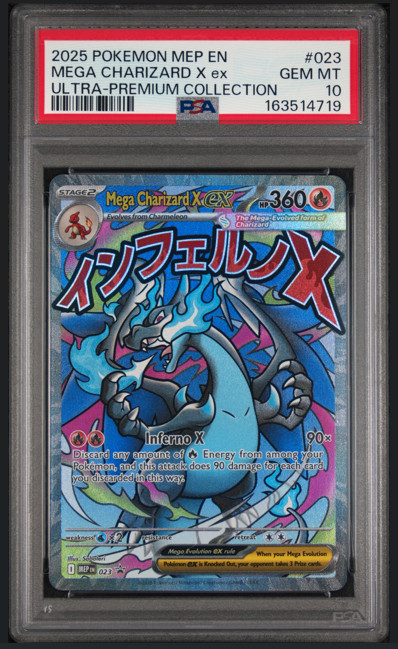 2025 POKEMON MEP EN-ME BLACK STAR PROMO #023 MEGA CHARIZARD X EX PSA 10