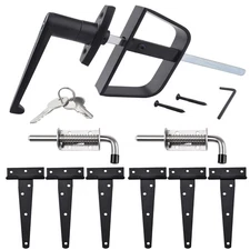 Shed Door Hardware Kit T Hinges Latches Lock for Barn Gate Chicken Coop Playh...