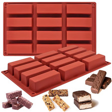 Rectangle Silicone Candy Molds for Baking Energy Bars Chocolate Bar Mold Protein