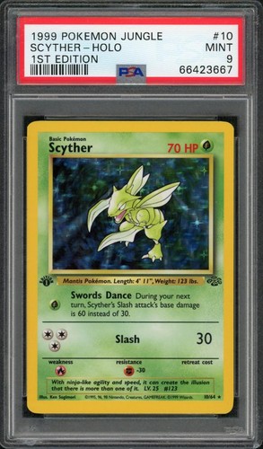 Scyther (1st Edition) graded PSA 9 for sale on eBay