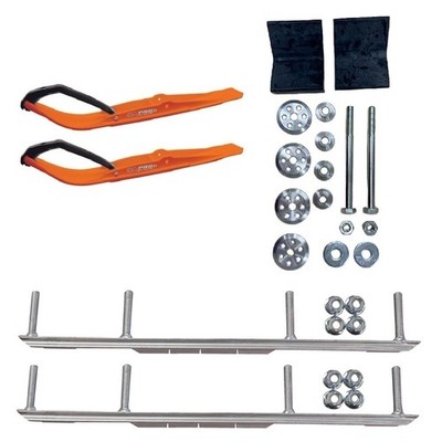 C&A Pro Orange Razor Snowmobile Skis w/ 7.5'' Shaper Bars Complete Kit Ski-Doo