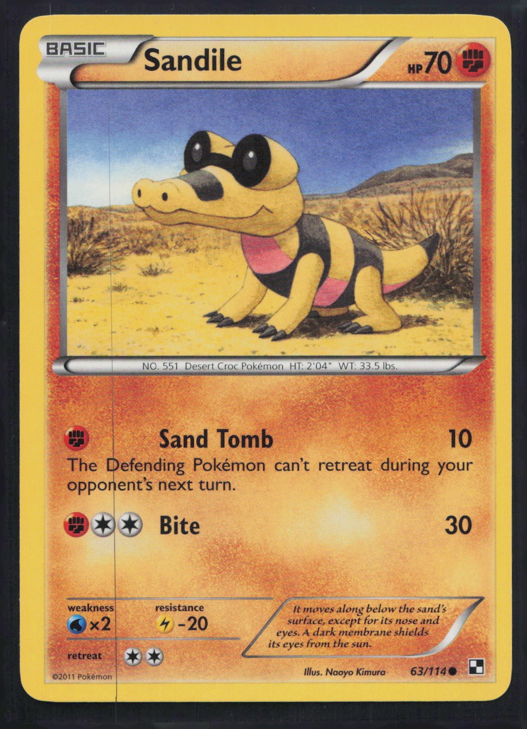 Sandile 63/114 Common Black & White Pokemon Lightly Played