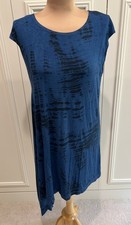 Bryn Walker Asymmetric T Shirt MIDI Dress Size Small Blue Boho Artsy Lagenlook