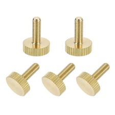 5Pcs Brass Knurled Thumb Screws, M4x12mm Flat Stripe Bolt Knob Fasteners
