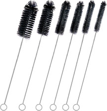 Straw Cleaner Brush Set,6 Piece 12" Long Pipe Tube Bottle Brushes for Cleaning N