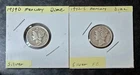 2 Coins - Mercury Dimes 1939D & 1942S                                      #5666