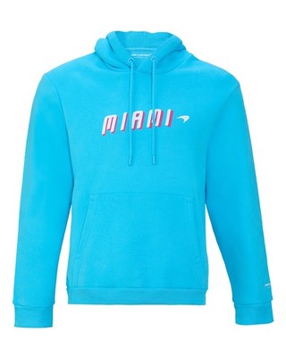 McLaren F1 Women's Miami Neon Graphic Hoodie - Black/Beetroot Purple/Vice Blue