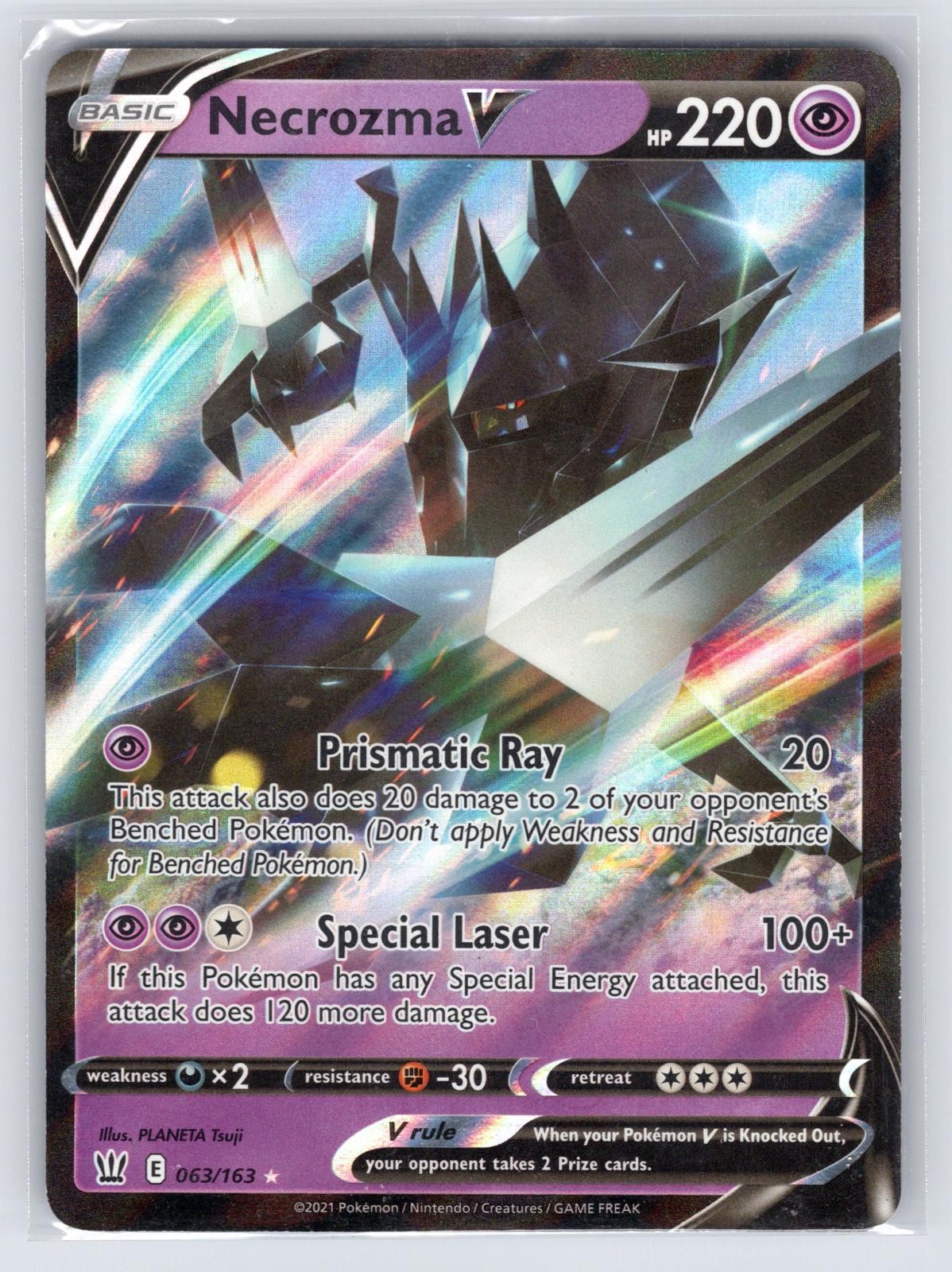 Necrozma V 063/163 Holo V Rare Battle Styles Pokemon Lightly Played