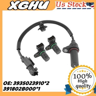Camshaft & Crankshaft Position Sensor Set For Hyundai Elantra Coupe Kia Forte
