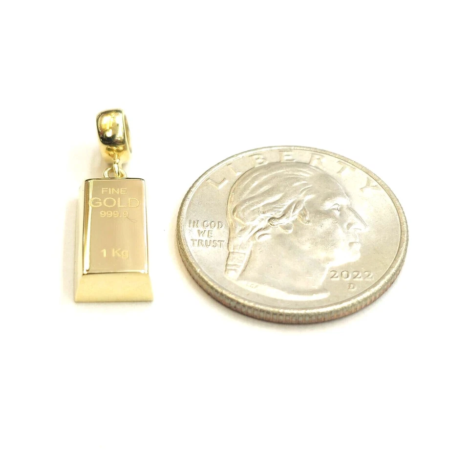 Крошечный золотой слиток из 14-каратного желтого золота 999,9 пробы 1 кг подвеска подарок 2 г - Изображение 3 из 4