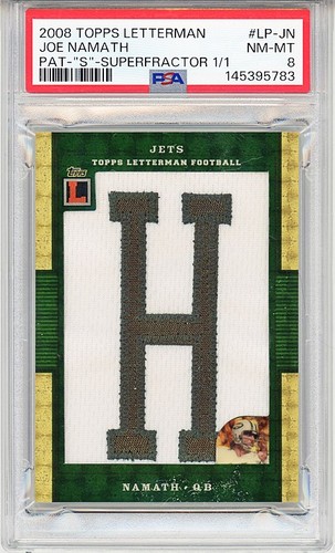 2008 -JOE NAMATH- 1/1 PSA Topps Letterman GOLD VINYL SUPERFRACTOR Football Card