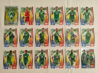 Match Attax Bundesliga 15/16 SV Werder Bremen Team Set 18 Karten 2015/2016